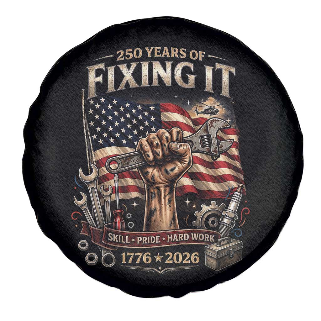 250 Years Of Fixing It Mechanic Pride Spare Tire Cover America 250 Anniversary Gift