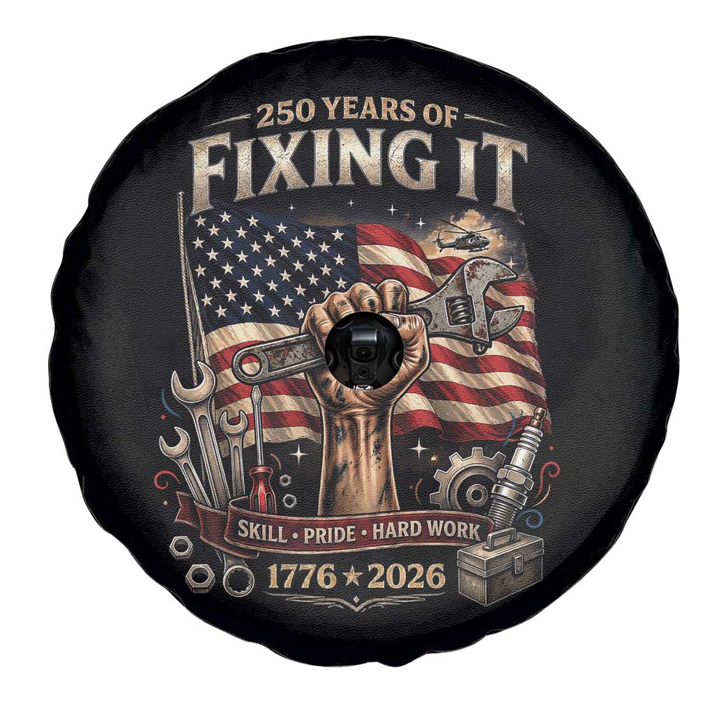 250 Years Of Fixing It Mechanic Pride Spare Tire Cover America 250 Anniversary Gift