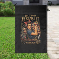 Patriotic Rosie Mechanic Feminist Pride Garden Flag 250 Years Of Fixing It