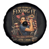 Patriotic Rosie Mechanic Feminist Pride Spare Tire Cover 250 Years Of Fixing It