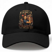 Patriotic Rosie Mechanic Feminist Pride Baseball Cap 250 Years Of Fixing It