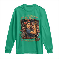 Patriotic Rosie Mechanic Feminist Pride Long Sleeve Shirt 250 Years Of Fixing It