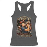 Patriotic Rosie Mechanic Feminist Pride Racerback Tank Top 250 Years Of Fixing It