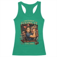 Patriotic Rosie Mechanic Feminist Pride Racerback Tank Top 250 Years Of Fixing It