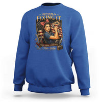 Patriotic Rosie Mechanic Feminist Pride Sweatshirt 250 Years Of Fixing It