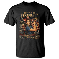 Patriotic Rosie Mechanic Feminist Pride T Shirt 250 Years Of Fixing It