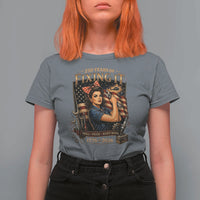Patriotic Rosie Mechanic Feminist Pride T Shirt For Women 250 Years Of Fixing It