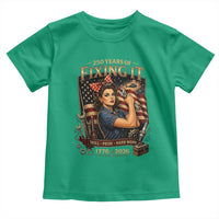 Patriotic Rosie Mechanic Feminist Pride Toddler T Shirt 250 Years Of Fixing It