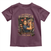 Patriotic Rosie Mechanic Feminist Pride Toddler T Shirt 250 Years Of Fixing It