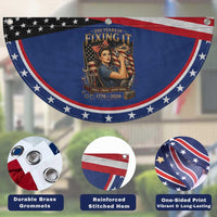 Rosie Mechanic Feminist Pride Patriotic Fan Flag 250 Years Of Fixing It