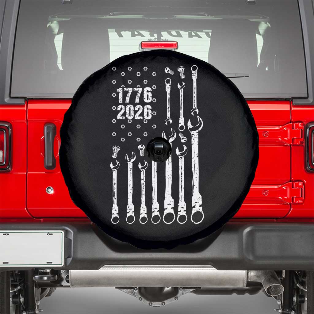 Patriotic Mechanic Gift Spare Tire Cover American Flag Automotive Lover