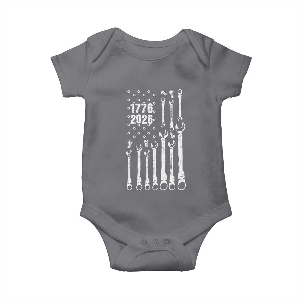 Patriotic Mechanic Gift Baby Onesie American Flag Automotive Lover