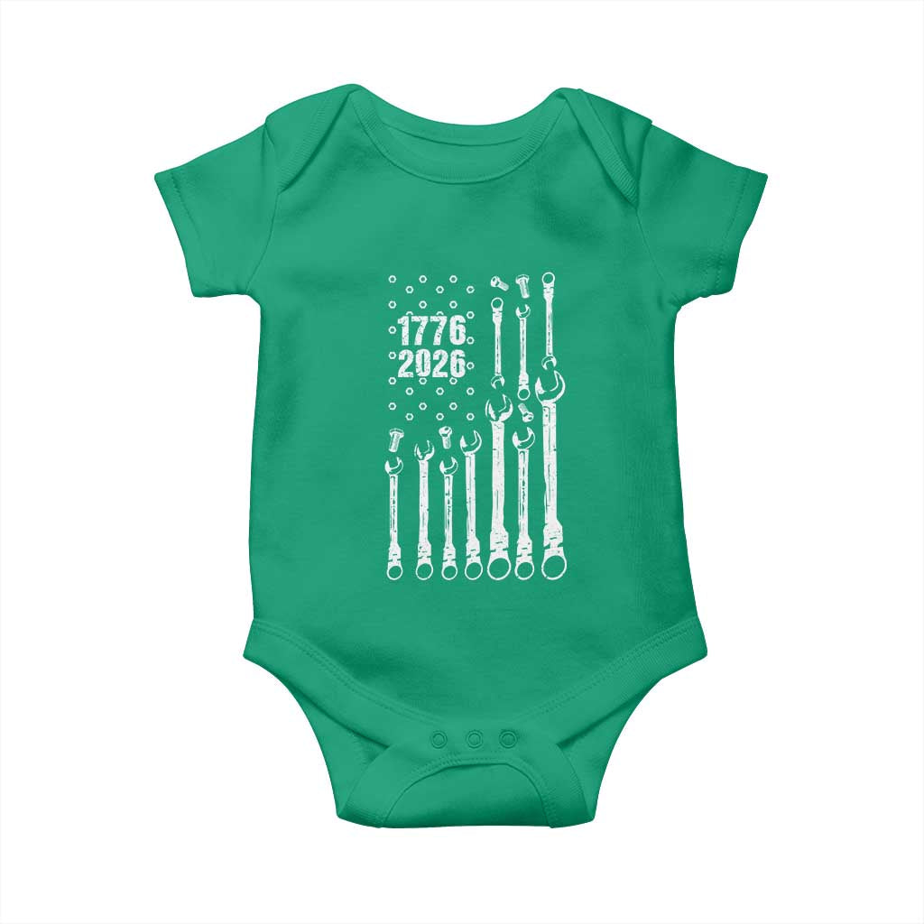 Patriotic Mechanic Gift Baby Onesie American Flag Automotive Lover