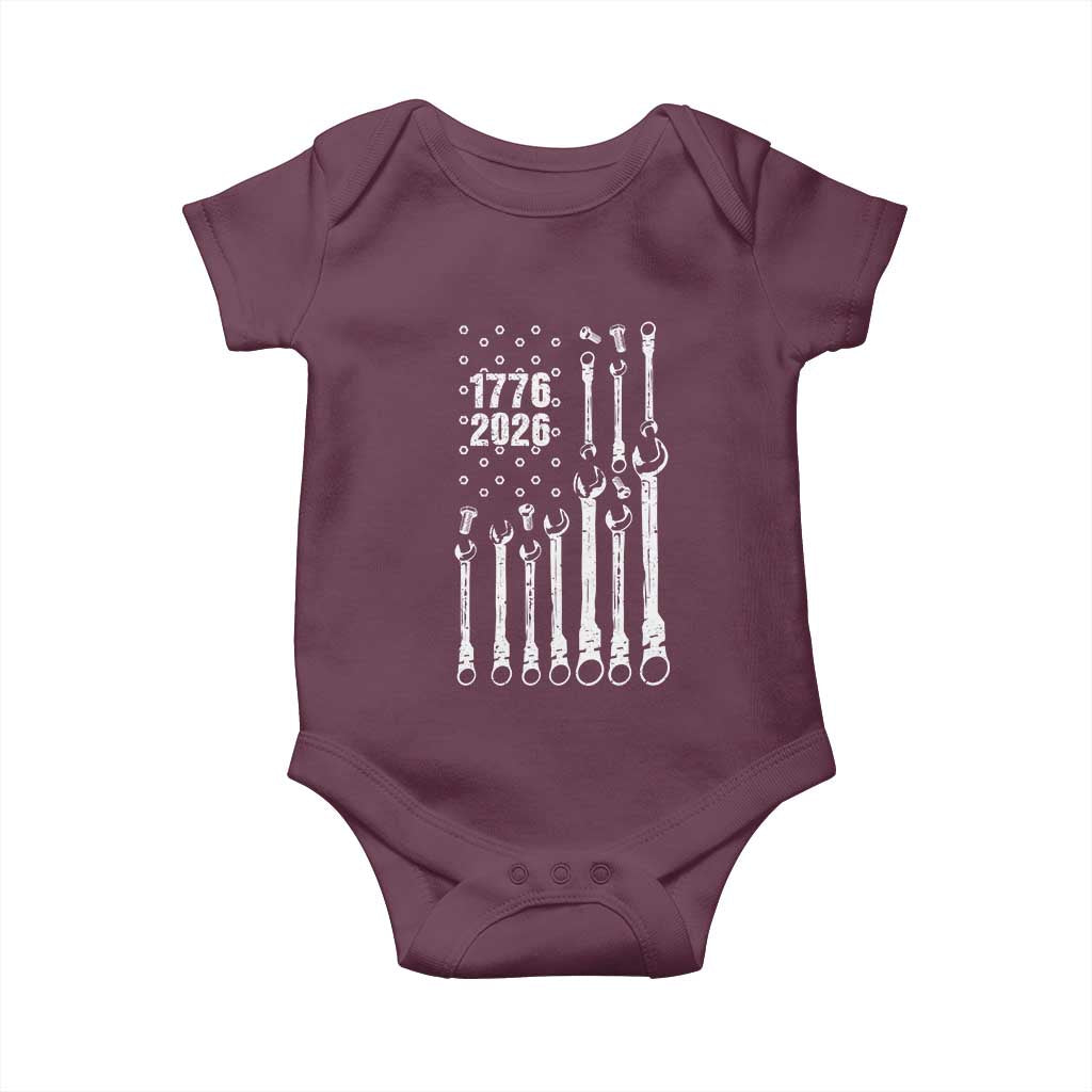 Patriotic Mechanic Gift Baby Onesie American Flag Automotive Lover