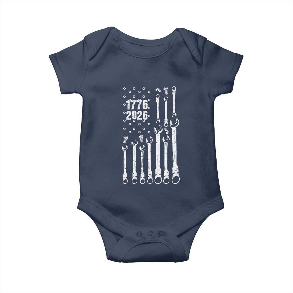Patriotic Mechanic Gift Baby Onesie American Flag Automotive Lover
