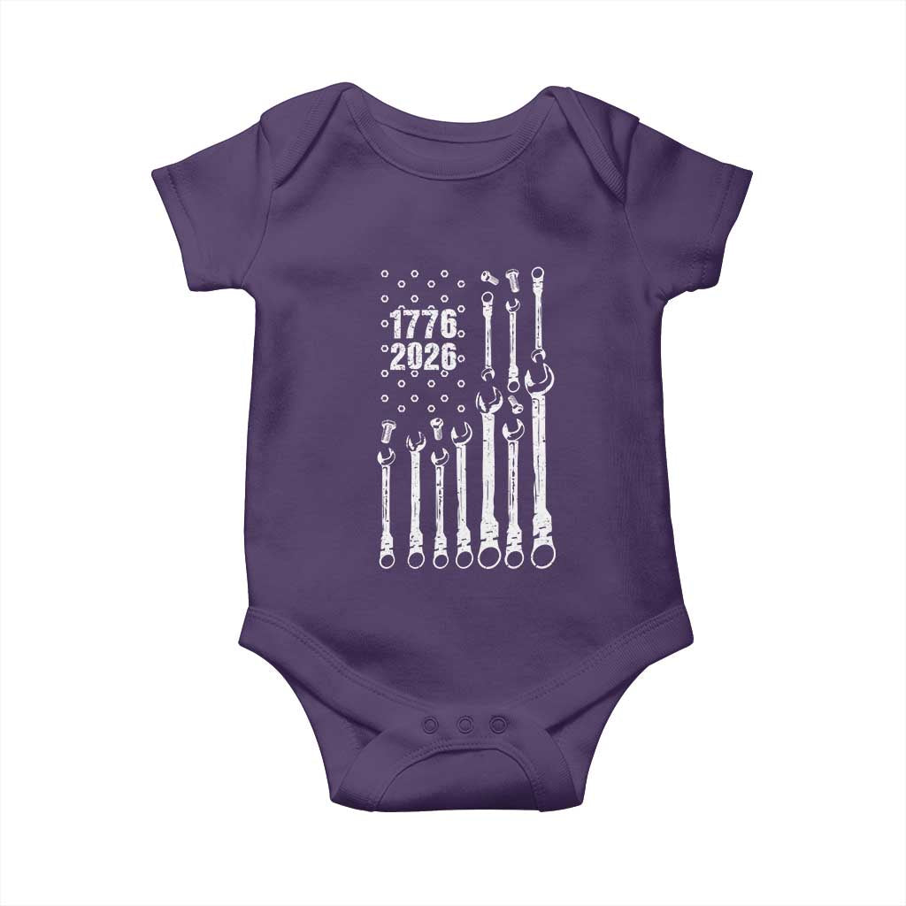 Patriotic Mechanic Gift Baby Onesie American Flag Automotive Lover
