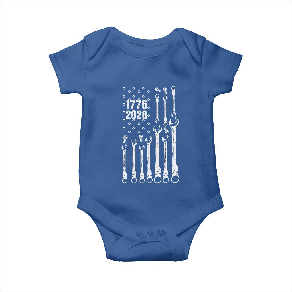 Patriotic Mechanic Gift Baby Onesie American Flag Automotive Lover