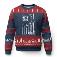 Patriotic Mechanic Gift Ugly Christmas Sweater American Flag Automotive Lover