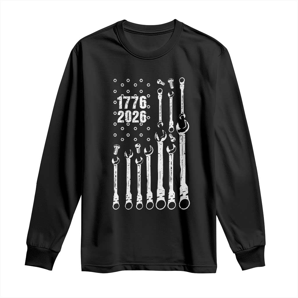 Patriotic Mechanic Gift Long Sleeve Shirt American Flag Automotive Lover