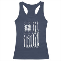 Patriotic Mechanic Gift Racerback Tank Top American Flag Automotive Lover