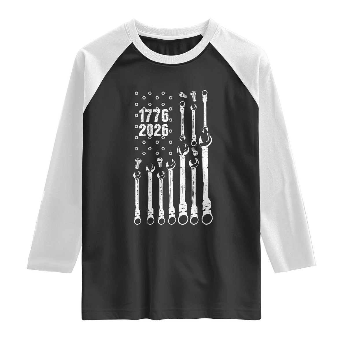 Patriotic Mechanic Gift Raglan Shirt American Flag Automotive Lover