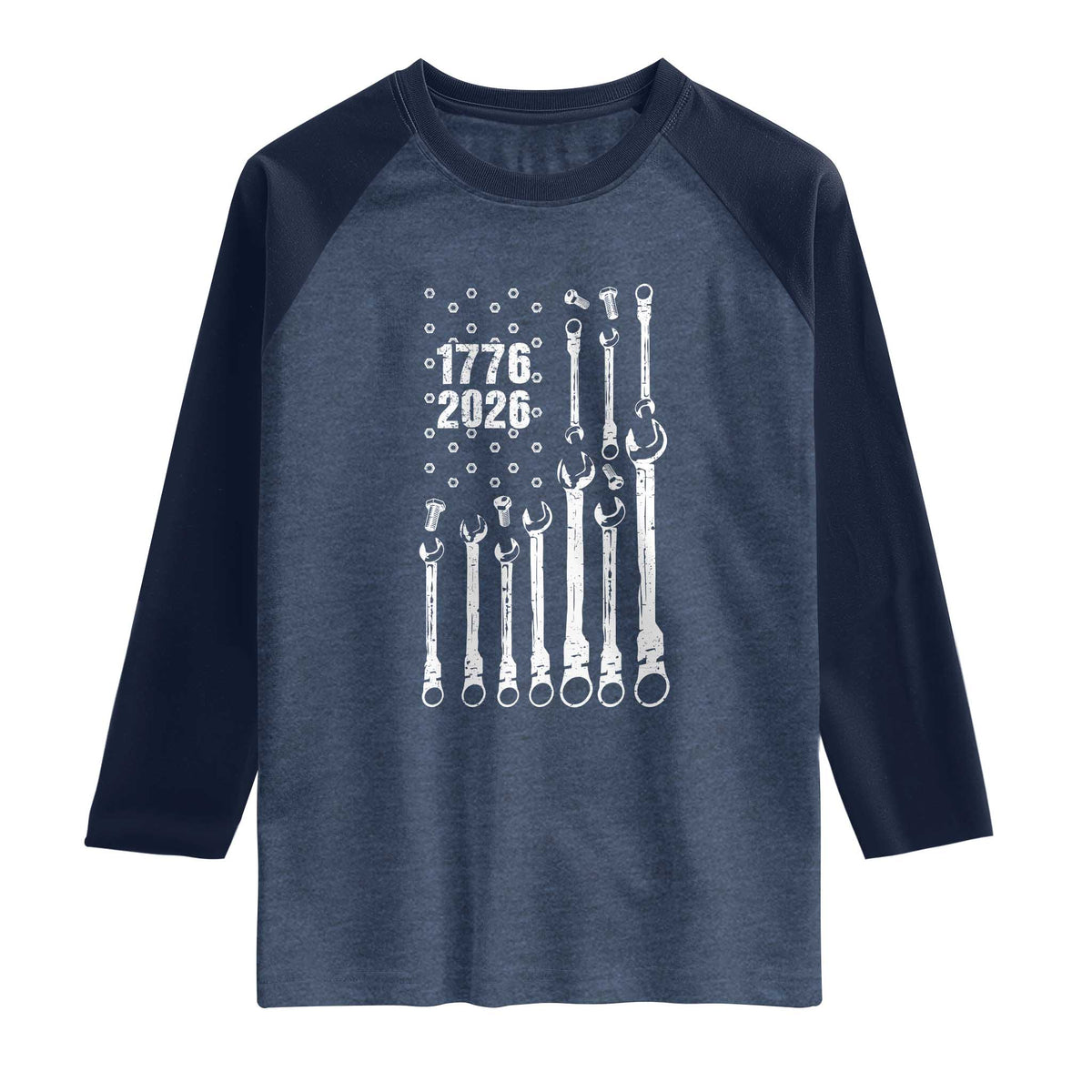 Patriotic Mechanic Gift Raglan Shirt American Flag Automotive Lover