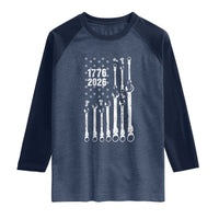 Patriotic Mechanic Gift Raglan Shirt American Flag Automotive Lover