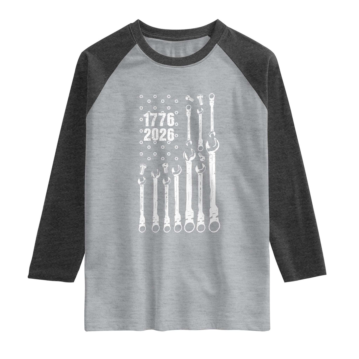 Patriotic Mechanic Gift Raglan Shirt American Flag Automotive Lover