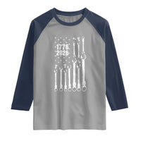 Patriotic Mechanic Gift Raglan Shirt American Flag Automotive Lover