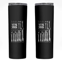 Patriotic Mechanic Gift Skinny Tumbler American Flag Automotive Lover