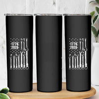 Patriotic Mechanic Gift Skinny Tumbler American Flag Automotive Lover