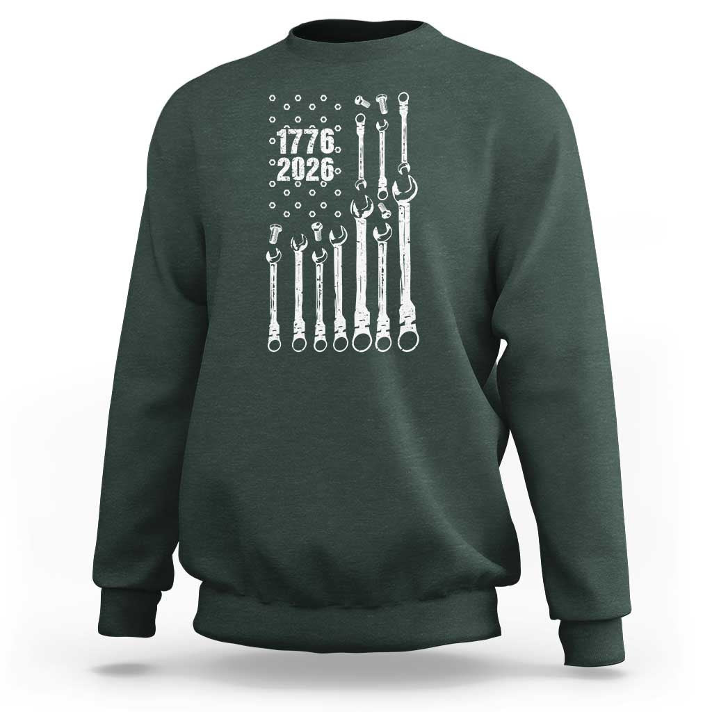 Patriotic Mechanic Gift Sweatshirt American Flag Automotive Lover