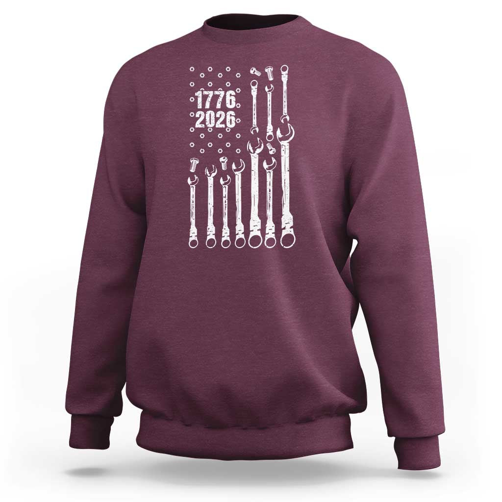 Patriotic Mechanic Gift Sweatshirt American Flag Automotive Lover