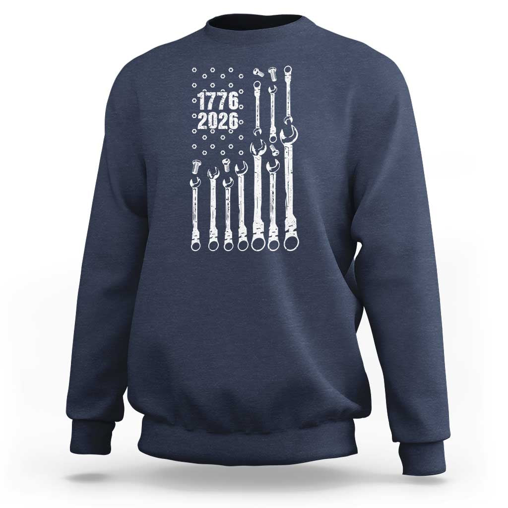 Patriotic Mechanic Gift Sweatshirt American Flag Automotive Lover