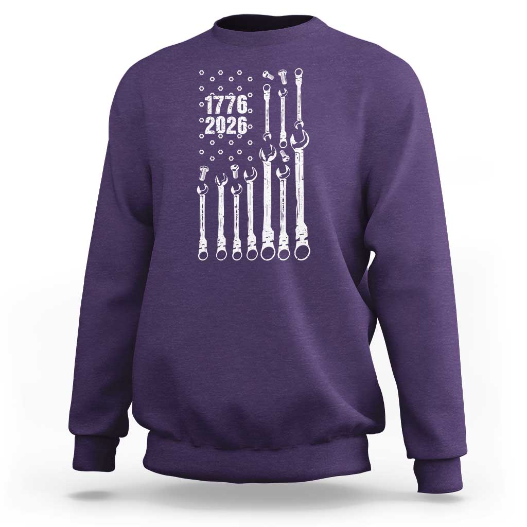 Patriotic Mechanic Gift Sweatshirt American Flag Automotive Lover