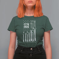 Patriotic Mechanic Gift T Shirt For Women American Flag Automotive Lover