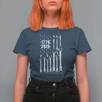 Patriotic Mechanic Gift T Shirt For Women American Flag Automotive Lover