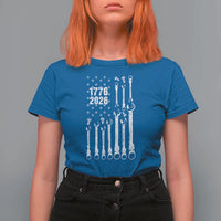 Patriotic Mechanic Gift T Shirt For Women American Flag Automotive Lover