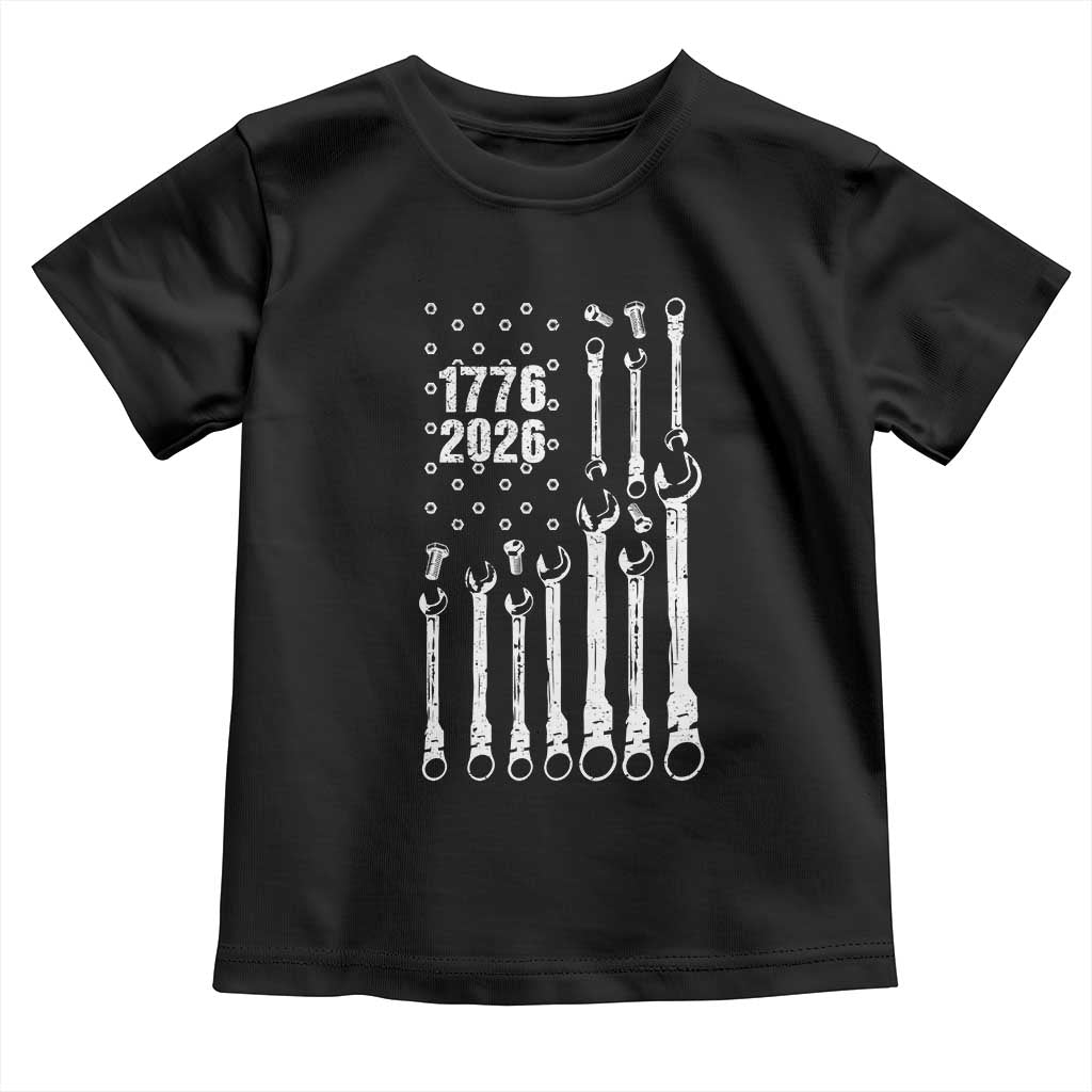 Patriotic Mechanic Gift Toddler T Shirt American Flag Automotive Lover
