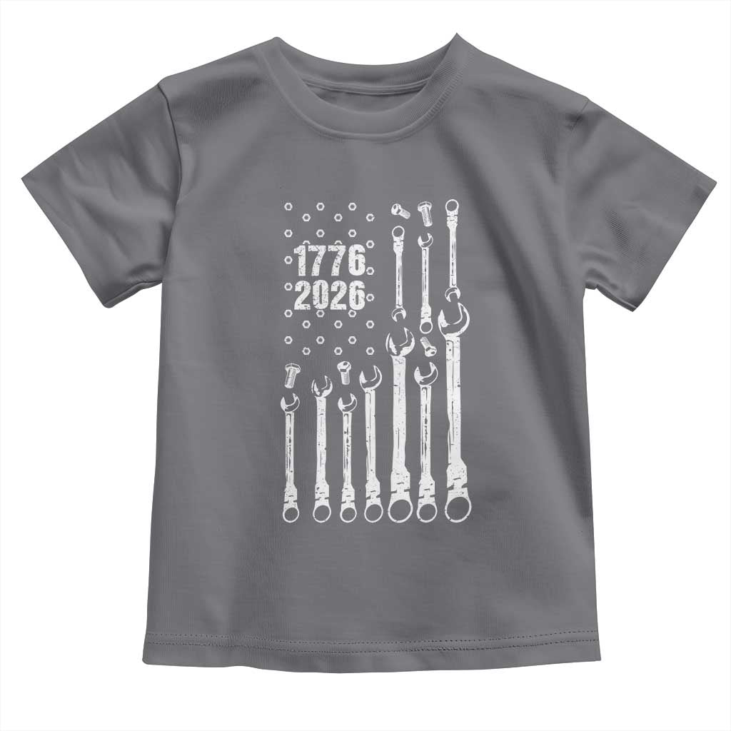 Patriotic Mechanic Gift Toddler T Shirt American Flag Automotive Lover