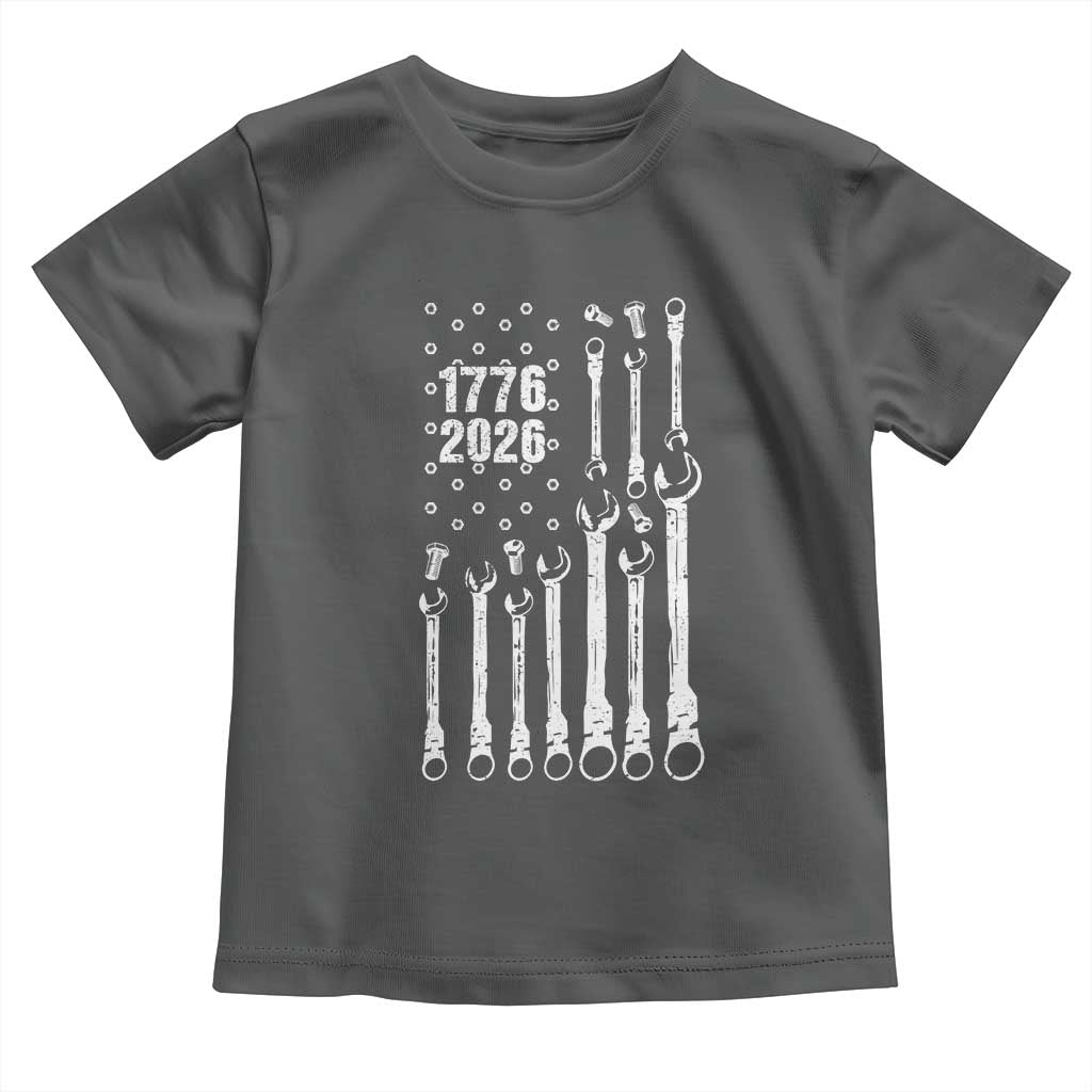 Patriotic Mechanic Gift Toddler T Shirt American Flag Automotive Lover