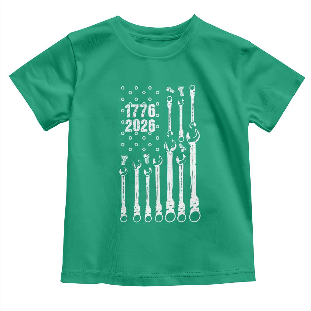 Patriotic Mechanic Gift Toddler T Shirt American Flag Automotive Lover