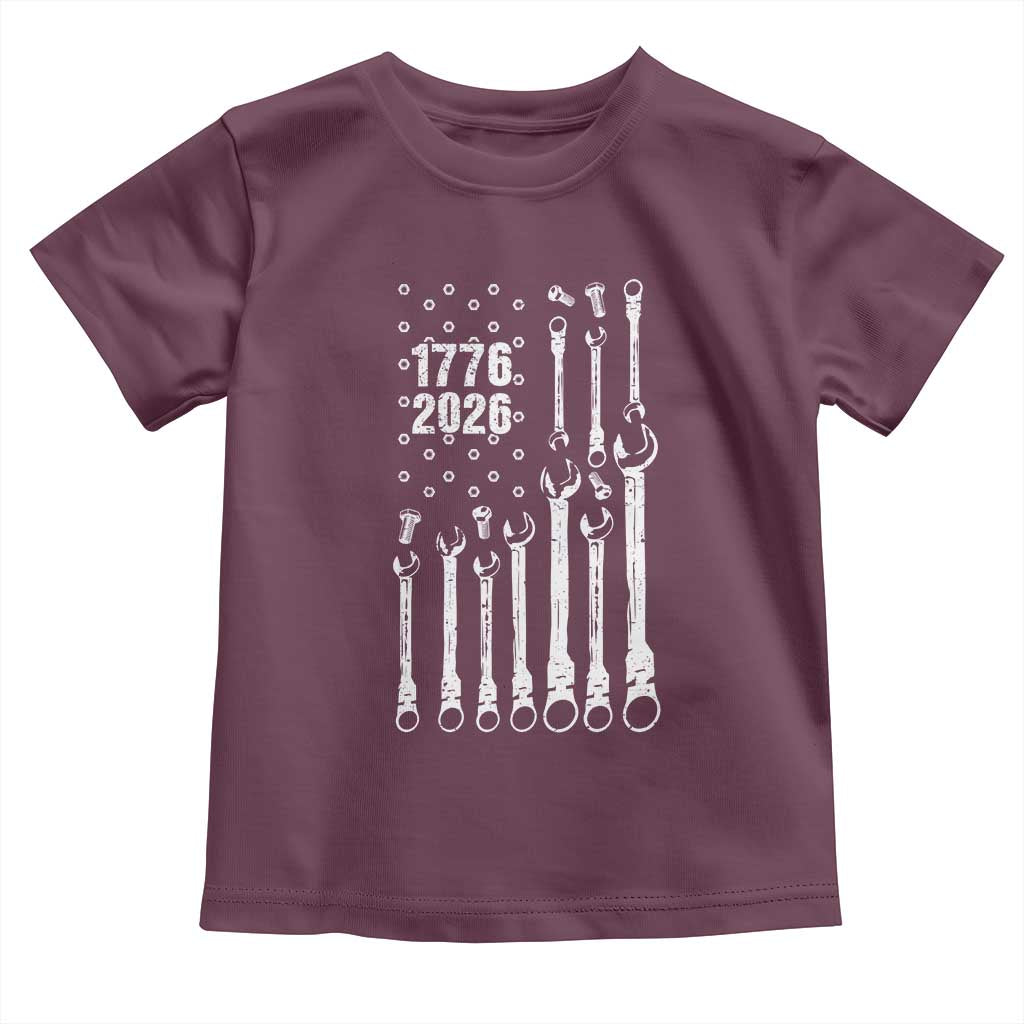 Patriotic Mechanic Gift Toddler T Shirt American Flag Automotive Lover