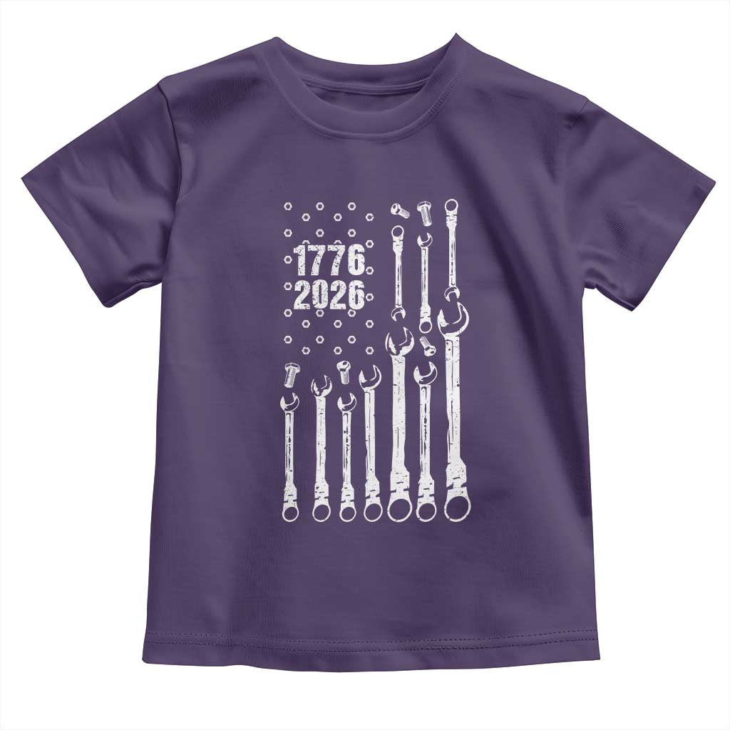 Patriotic Mechanic Gift Toddler T Shirt American Flag Automotive Lover