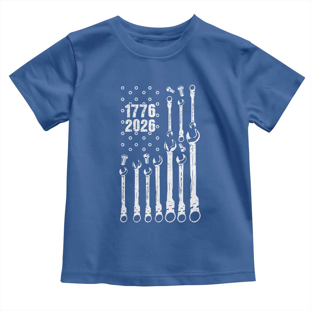 Patriotic Mechanic Gift Toddler T Shirt American Flag Automotive Lover