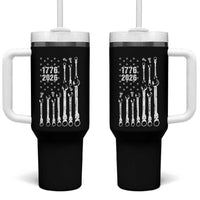Patriotic Mechanic Gift Tumbler With Handle American Flag Automotive Lover