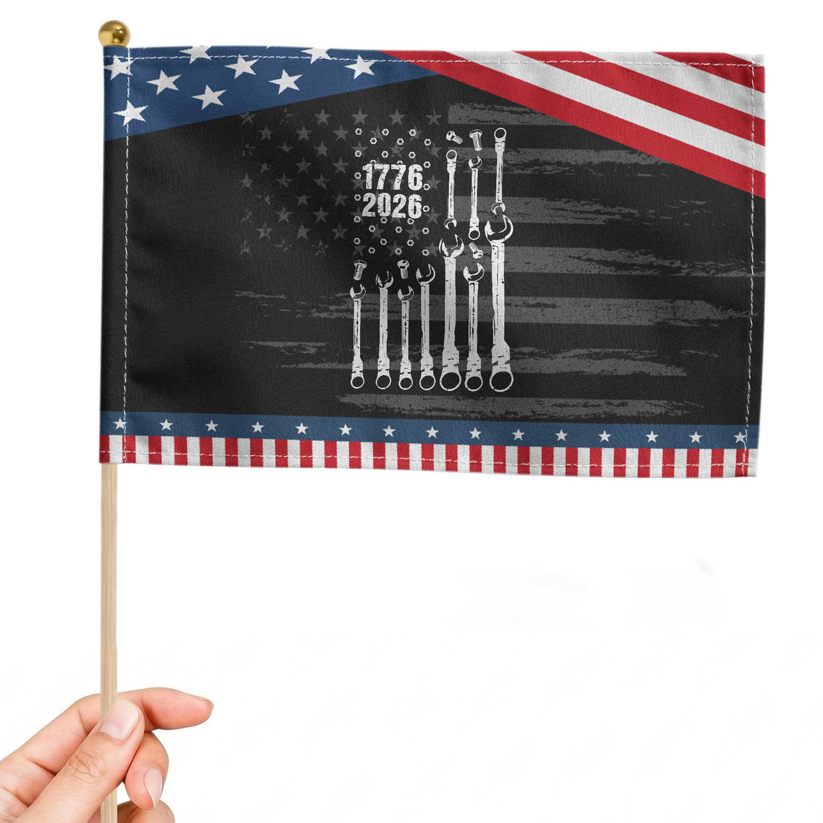 Mechanic Gift Patriotic Handheld Flag American Flag Automotive Lover