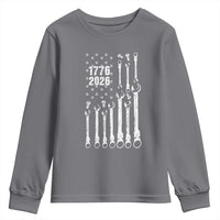 Patriotic Mechanic Gift Youth Sweatshirt American Flag Automotive Lover