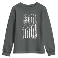 Patriotic Mechanic Gift Youth Sweatshirt American Flag Automotive Lover
