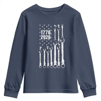 Patriotic Mechanic Gift Youth Sweatshirt American Flag Automotive Lover